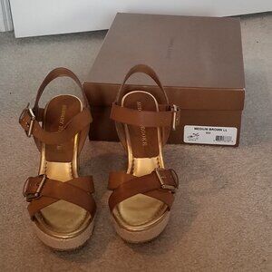 Audrey Brooke Light Brown Wedge Sandals AB Hollie